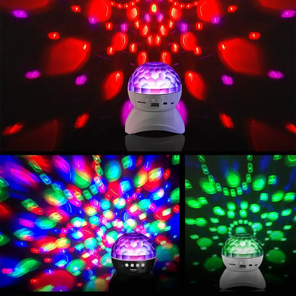 Сценический светильник USB/TF/AUX Bluetooth динамик DJ клуб праздник светильник ing стробоскоп светильник фантастическое вращение на 360 ° хрустальный магический шар