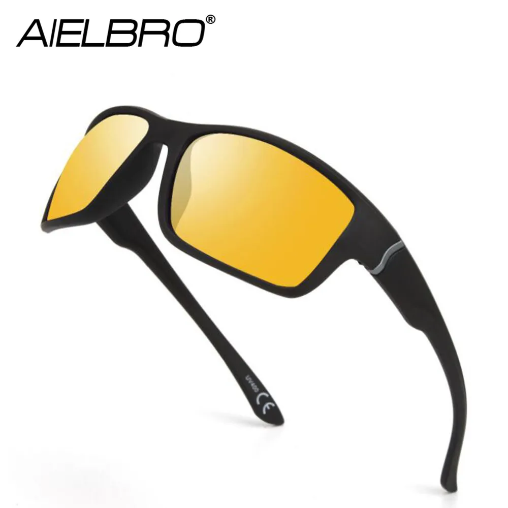 AIELBRO Cycling Glasses Sports Sunglasses Men MTB Bicycle Glasses UV400 Protection Bike Cycling Running Goggles Style Sunglasses
