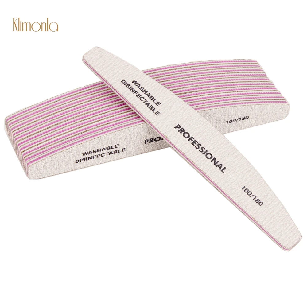 

10Pcs Sandpaper Nail File Professional 100/180 Buffer Block Manicure Gel Polishing Grey Boat Pedicure Tools Sanding Nail File