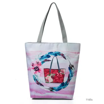 

Eco-Friendly Printed borsa di tela Cute Beach Bag Reusable Grocery Bags Reusable Shopping Bag Eco Friendly Tote bag