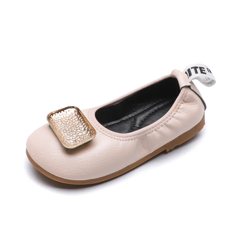 AFDSWG childrens shoes Spring and autumn new princess shoes kids leather shoes,child moccasins,kids school shoes кожаные ботинки для девочки детские кожаные ботинки girls princess shoes - Цвет: beige