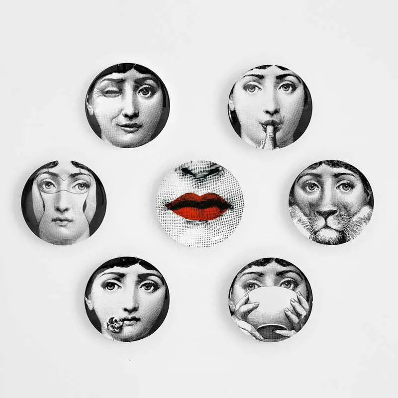 

New High Quality Bone China Milan Abstract Design Style Room Decoration Hanging Dishes Wall Plates Piero Fornasetti Plates