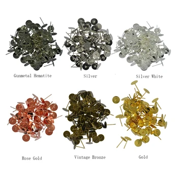 

400pcs Hypoallergenic Flat Round Blank Peg & Post Ear Studs Findings 11x8mm