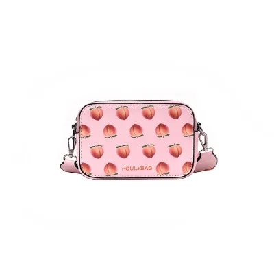 Модная женская сумка через плечо, маленькая коробка с фруктами, авокадо, персиковая женская сумка на плечо, клатч для девочек, женская сумка-мессенджер - Цвет: Peach pink