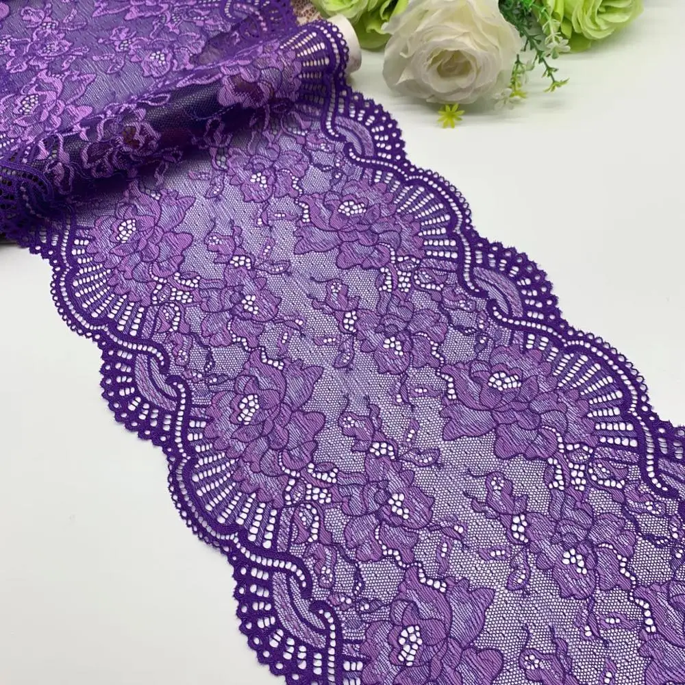 3y/lot 7 Colors 23cm Stretch Lace trim Olive Green 4