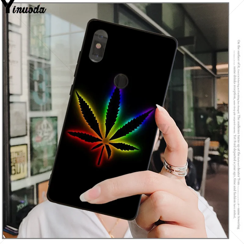A5 Yinuoda Лист Каннабиса ТПУ черный чехол для телефона для Xiao mi Red mi 5 5Plus 7 K20 Note5 6A mi 6 mi x2 mi x2S - Цвет: A5