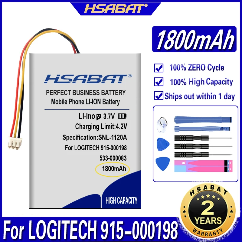 Аккумулятор HSABAT 533 000083 000084 1800 мАч для LOGITECH 915 000198 Harmony Touch Ultimate 1209|Цифровые