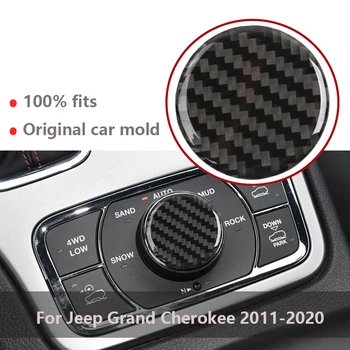 

for Jeep Grand Cherokee 2011-2020 4WD On/Off Switch Knob Button Cover Guard Decoraion Sticker Trim Carbon Fiber Car Accessories