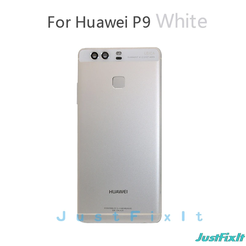 Корпус Батарея Крышка для huawei P9 EVA-L09 EVA-L19 EVA-AL00 дверь задняя Шасси Рама+ отпечатков пальцев Сенсор гибкий кабель - Цвет: Белый