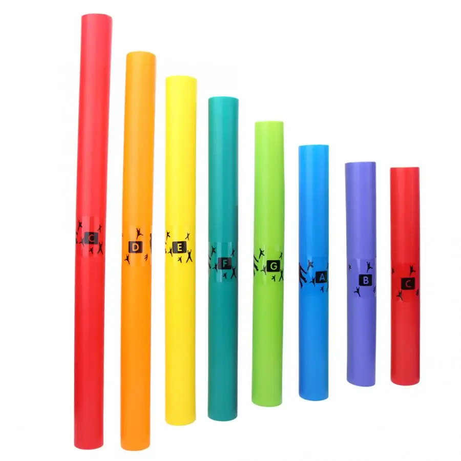 8 шт Orff ударный инструмент пластиковая звуковая трубка цветная Октавная трубка комплект детская музыкальная игрушка