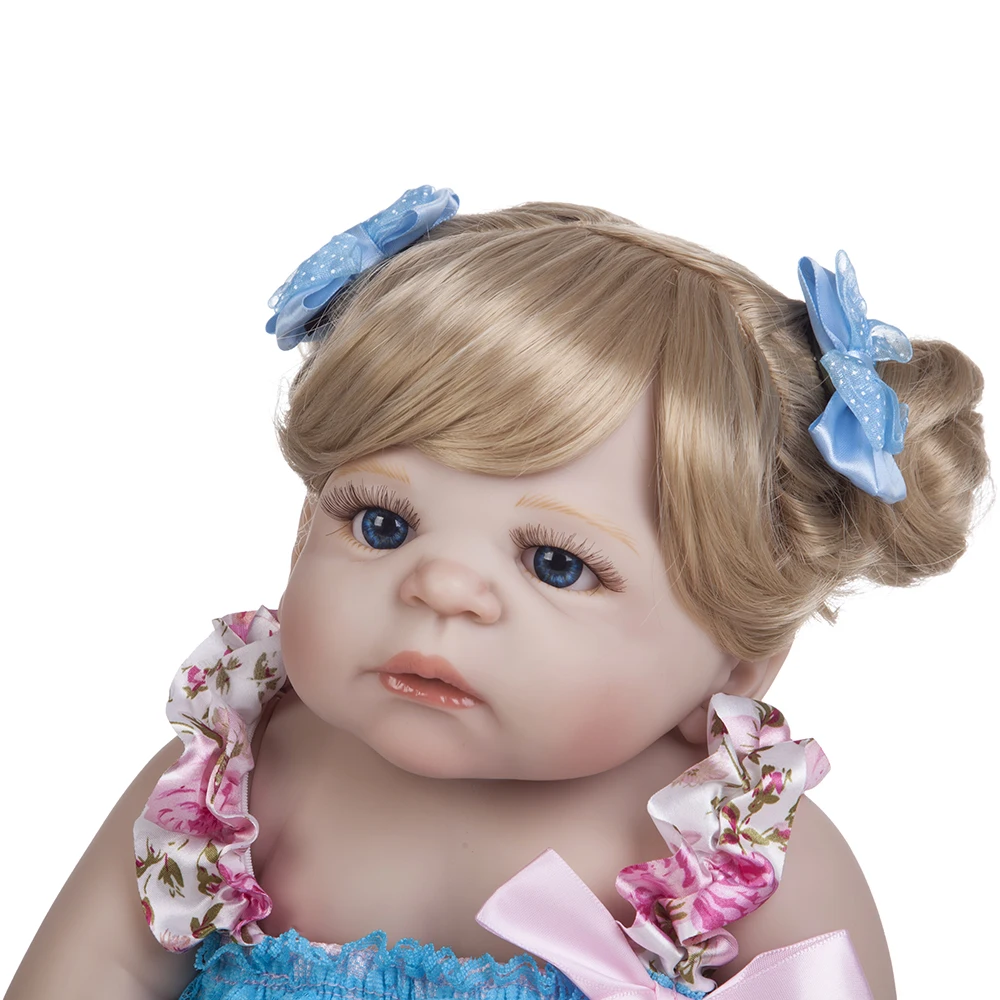55 см Силиконовая виниловая Кукла Reborn Baby Doll Toys Girls Bonecas 22 дюйма новорожденная