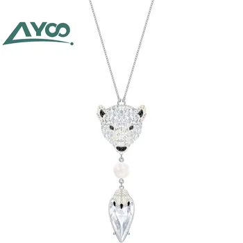 

AYOO High Quality SWA Stylish Elegant Cute Leopard Crystal Pendant Women Necklace