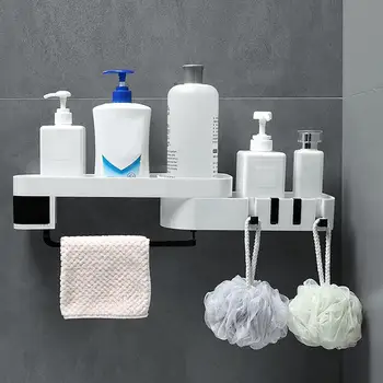 

Rotating Home Bathroom Kitchen Wall Corner Storage Rack Shelf Organizer Basket
