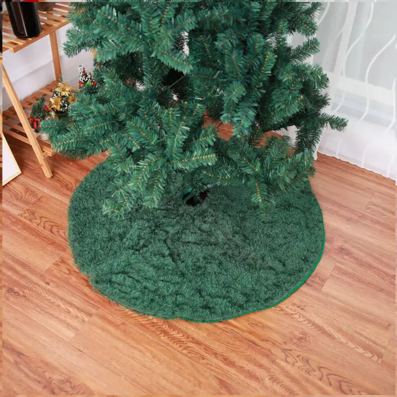 1 PC Green plush Christmas tree skirts fur carpet Christmas decoration for home natal natal tree skirts New Year decorations