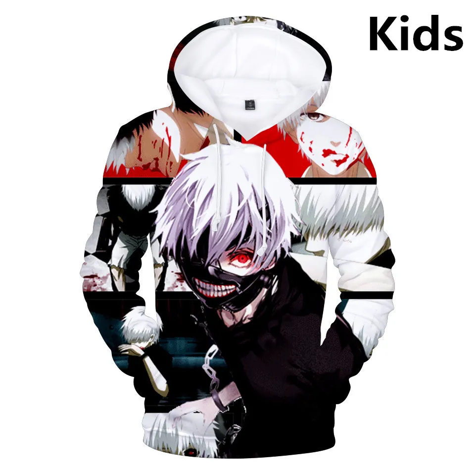 

3 To 14 Years Kids Hoodie Tokyo Ghoul 3D Printed Hoodies boy/girls Sweatshirt Long Sleeve Cartoon pullover Tops Teen Clothes