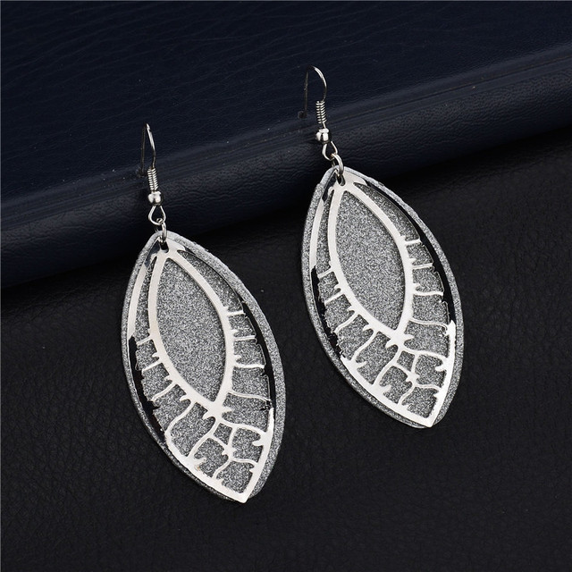 Irregular Long Dangle Earrings For Women Charm Ear Jewelry Gold Color Hanging Pendientes Flower Leaf Earings
