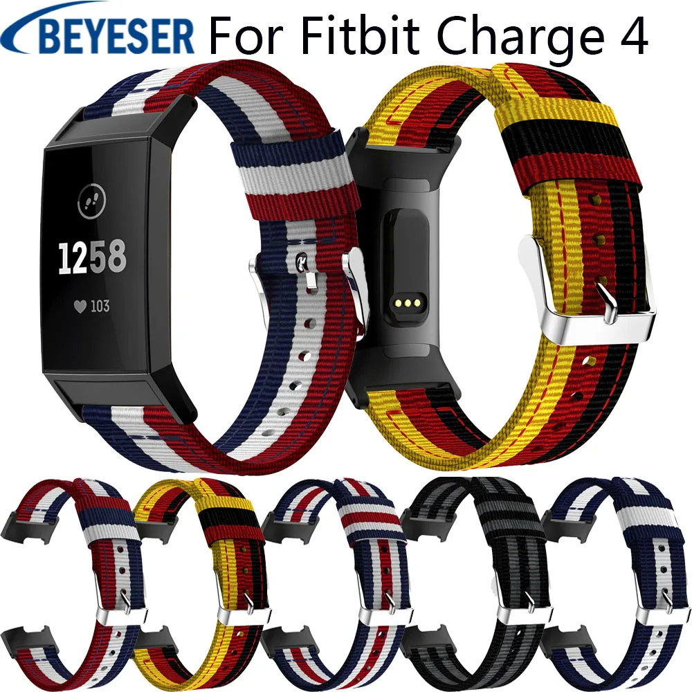 18 мм нейлон модные Смарт-часы с заменой ремешка для Fitbit заряд 4-х эластичный