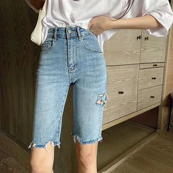 

Woman Shorts Jeans Skinny Ripped Jeans 2020 Spring Summer For Clothes Wide Leg Denim Clothing Streetwear Fashion Vintage Pants