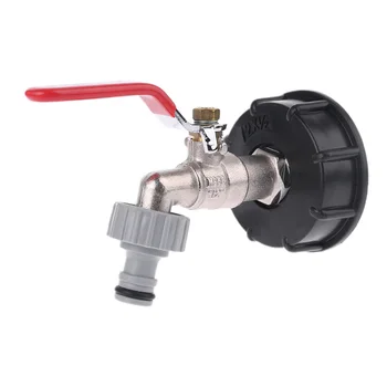 

IBC Tank Adapter Tank Drain Adapter S60X6 to Brass Garden Tap with 1/2" Hose Fitting Oil Fuel Water U4LB