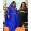 2020 New African Design Bazin Chiffon Long Stick Diamond Sleeve Dashiki Dress For Lady 1