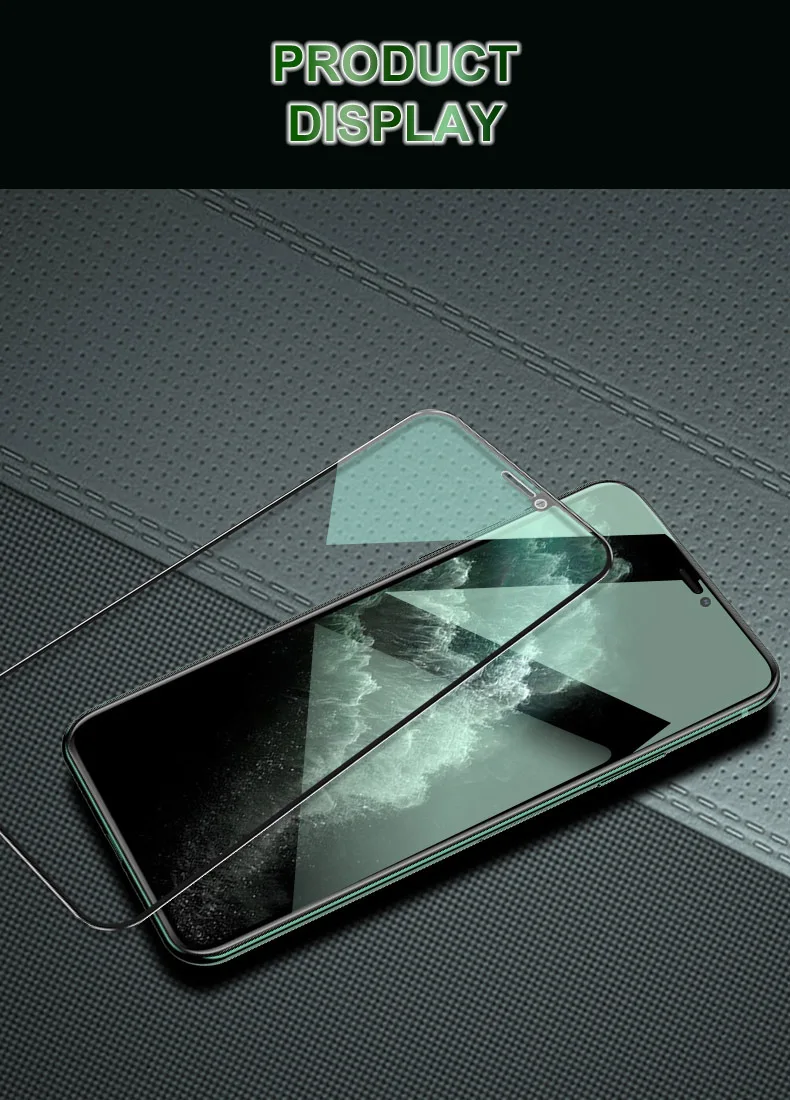 Зеленый светильник, закаленное стекло с защитой от синего излучения для Iphone 11 Pro Xs Max X Xr Iphone 8 7 6s 6 Plus, Защитное стекло для экрана 7