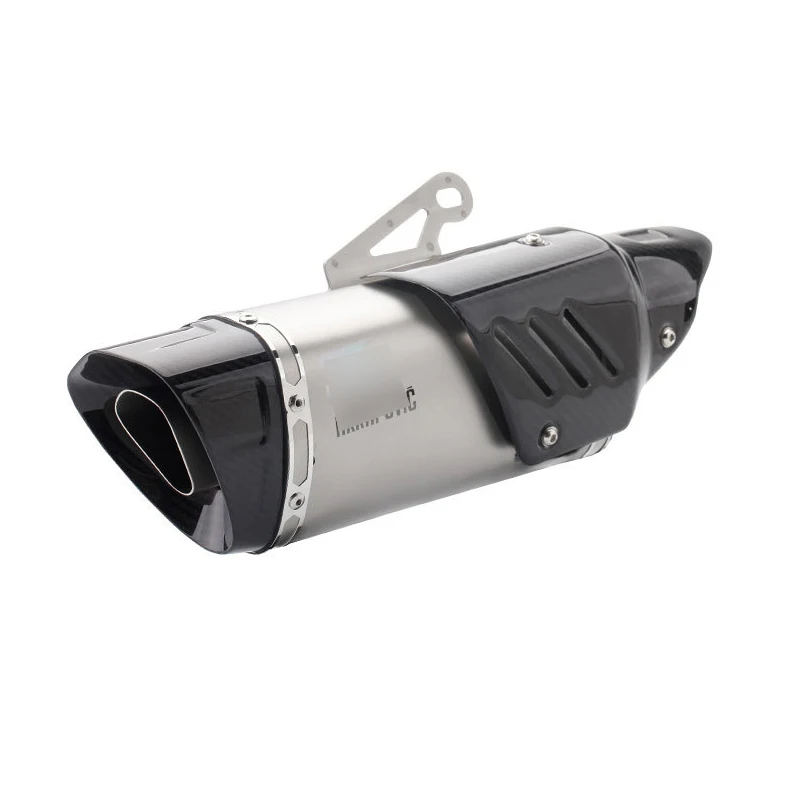 Universal 38-51 mm Motorcycle Exhaust Tail Pipe No DB Killer Escape with Carbon Fiber Heat Guard Street Bike Scooter Exhaust Tip