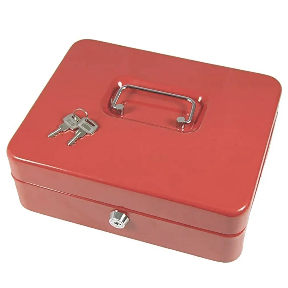 Мини может быть сложен плоский вы можете носить его везде легко мини кассовый ящик красный черный с замком кассовый ящик