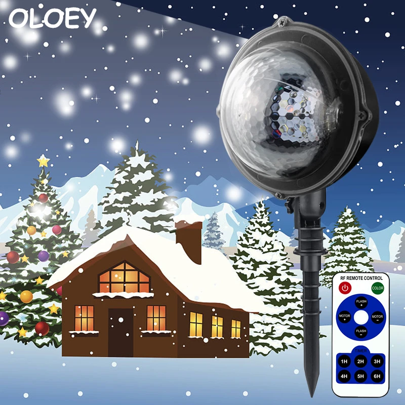 

LED mini version snow lamp outdoor waterproof courtyard snowflake projection lamp Indoor romance dynamic snow decoration lights