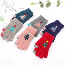 3 предмета, одежда для сна из хлопка с рождественскими рисунками дерево со снежинками и перчатки детская зимняя куртка для мальчиков и девочек, вязаные теплые перчатки веревка для полный палец митенки, перчатки