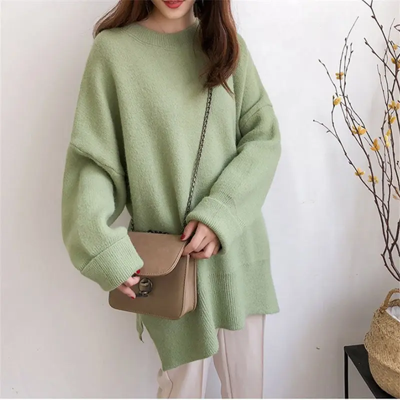 

Sweaters Female Autumn Winter Cashmere Knitted Women Sweaters Solid Pullover Female Christmas Sweaters Ribbed Knitted Jumper