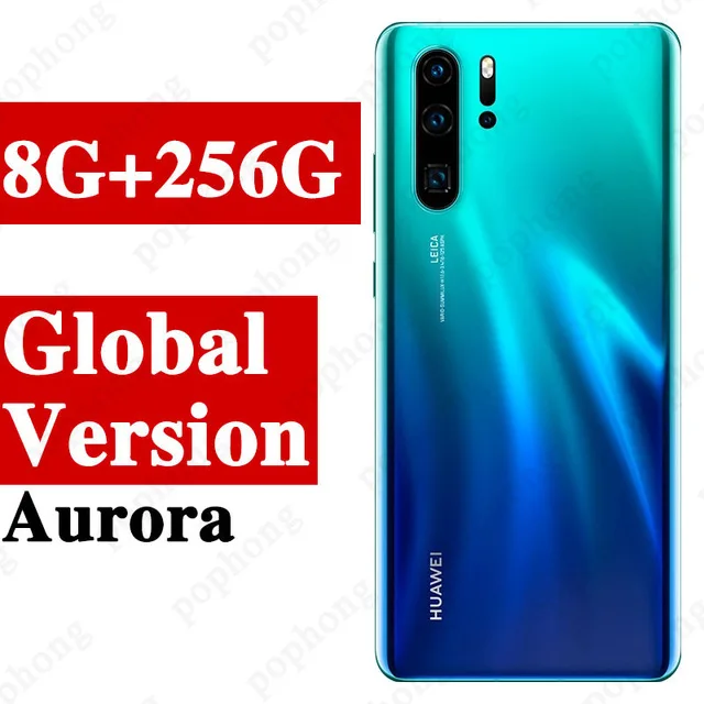 Global8G 256G Aurora Глобальная Версия Дополнительно huawei P30 Pro мобильный телефон 6,47 ''полный экран OLED Kirin 980 смартфон NFC GPS Android 9,1 5 камер - Цвет: Global8G 256G Aurora