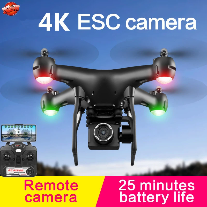 

4K/1080P UHD Aerial WIFI Real Transmit Wireless Control RC Drone Helicopter 200M 25MINS APP Control Headless Mode Quadcopter