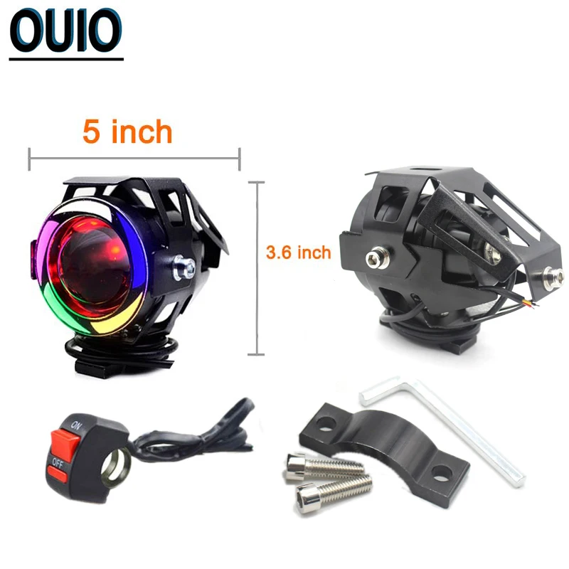 125 Вт мотоциклетные ангельские глазки 5 дюймов U7 светодиодный головной светильник DRL точечный головной светильник передний светильник s лампа велосипедный мотоцикл автомобильный рабочий светильник противотуманный светильник