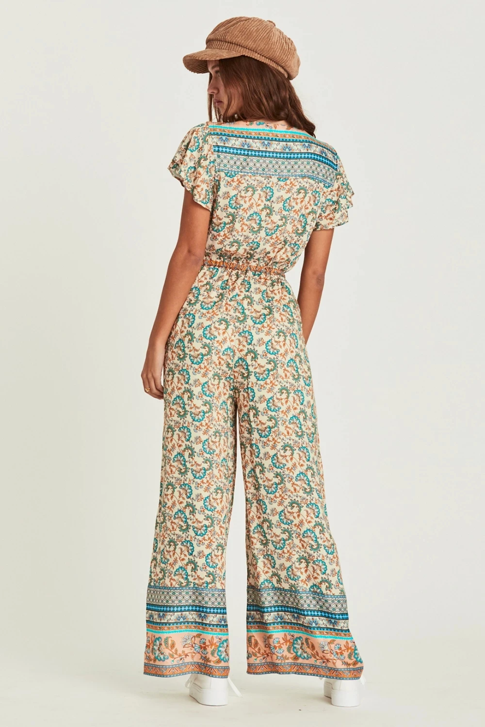 Jastie, свободные широкие штаны, комбинезоны, женский комбинезон, летний, Boho, пляжный костюм, винтажный, цветочный принт, комбинезоны, женские комбинезоны