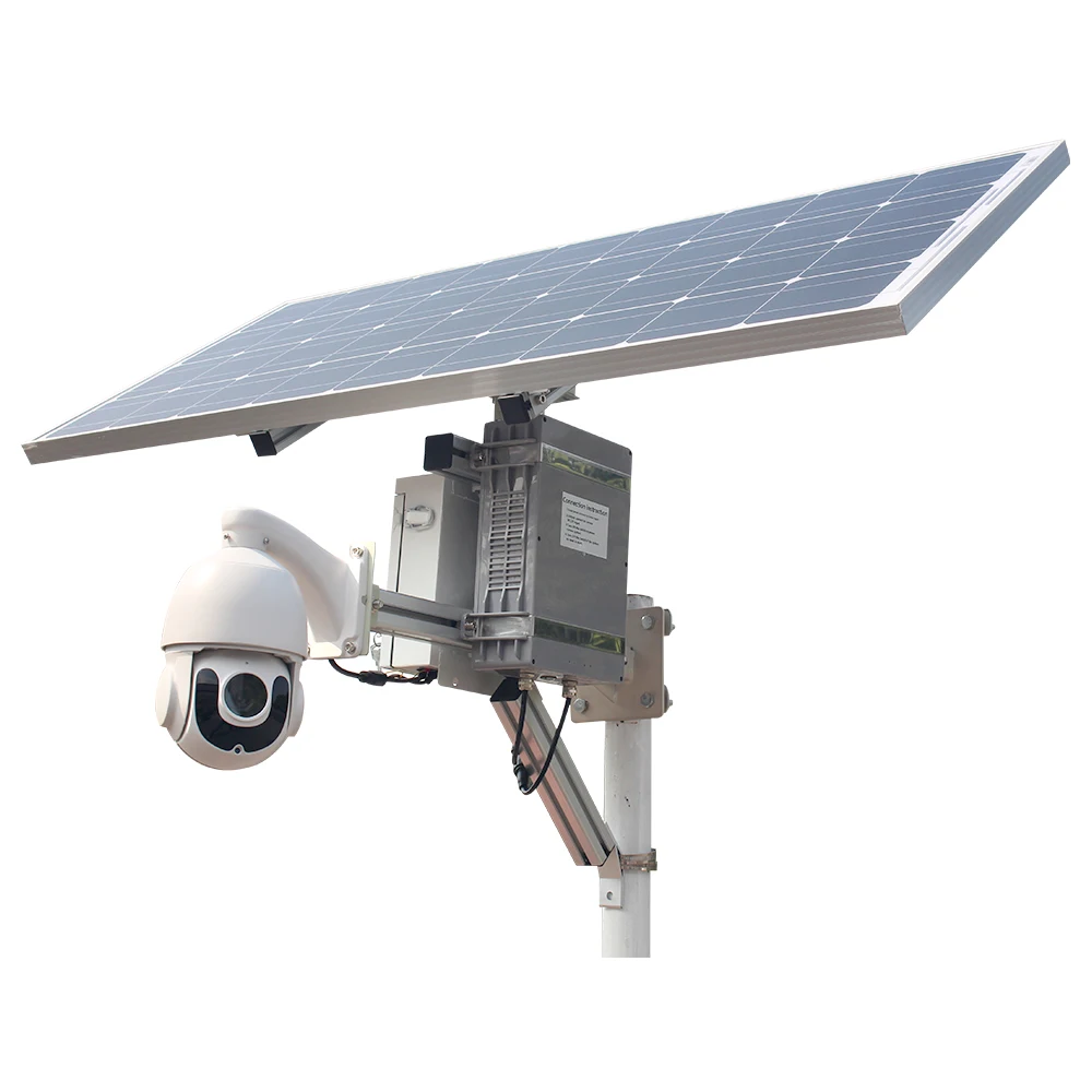 100w solar powered 4G camera gsm sim card slot 5MP 20X optical zoom wifi wireless ip ptz outdoor security cctv with 480G SSD
