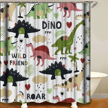 

Multiple colors shower curtain fabric bathroom curtain hooks waterproof water repellent bathroom decoration