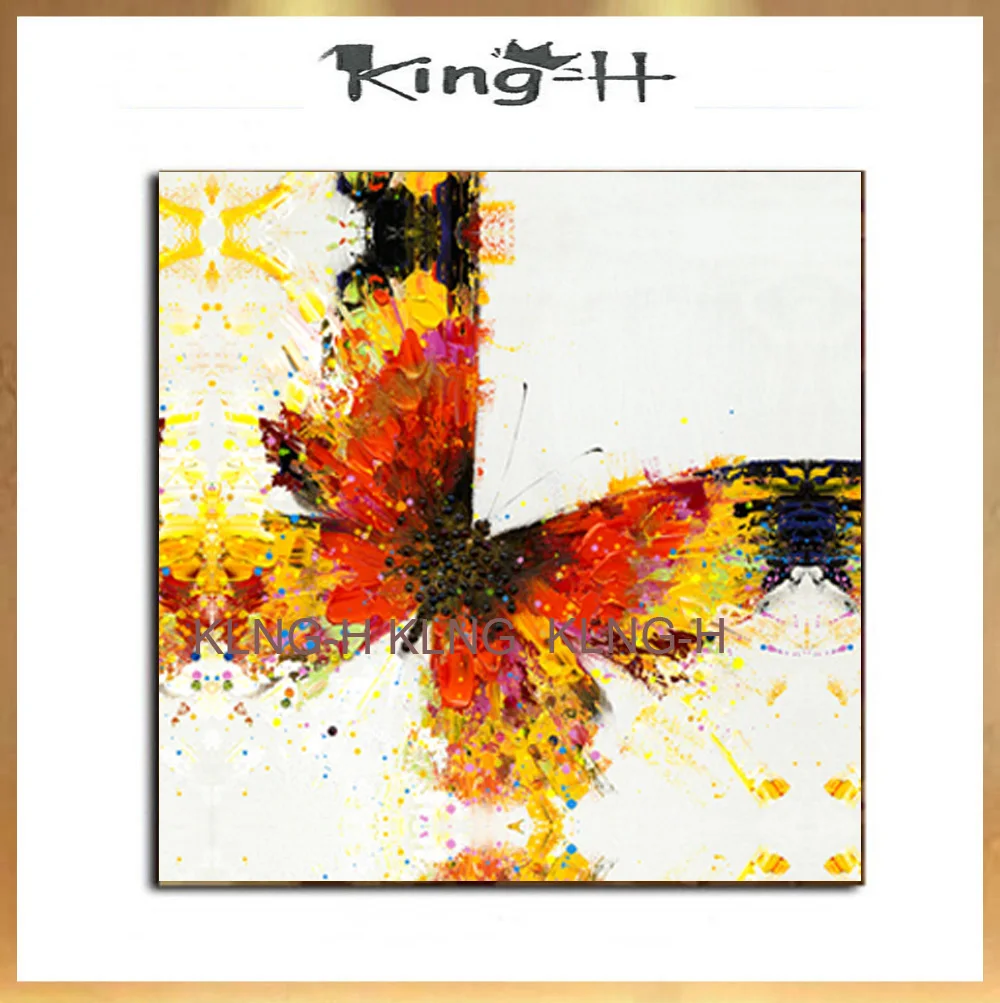 Hecho A Mano Abstracto Adorabile Mariposa Dipinti Pintura Al Óleo Sobre Lienzo Mano Animale Pintado Cuadros Decoración Para Sala De Estar