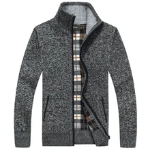 ^^Best Offers Men's Cardigan Sweater Plus Velvet Stand-Collar Thick Knitting Tops Sweaters Autumn Winter Men Solid Color Zip Up Jacket ^^Best Offers Men's Cardigan Sweater Plus Velvet Stand-Collar Thick Knitting Tops Sweaters Autumn Winter Men Solid Color Zip Up Jacket