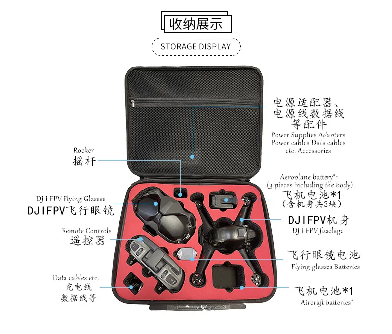Storage Bag For Dji Fpv Drone Battery Remote Control Goggles Combo Accessories Box Waterproof Protective Carry Case Eva Iiner Aliexpress Consumer Electronics