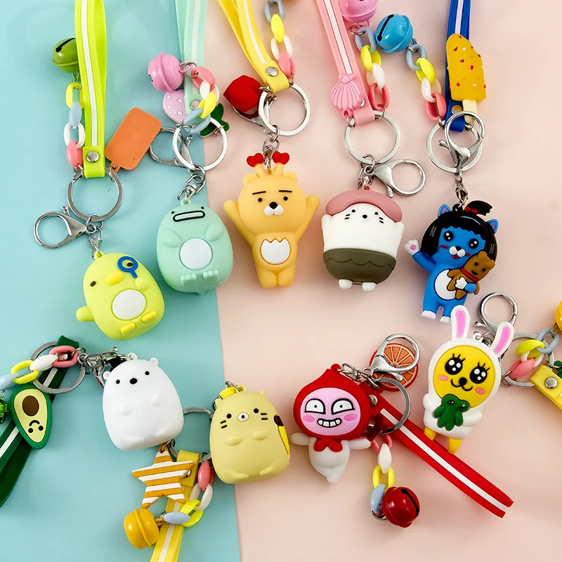 Cute Japanese Corner Bio PVC Keychain For Keys Cartoon Figure Pendant Key Chain For Women Bag