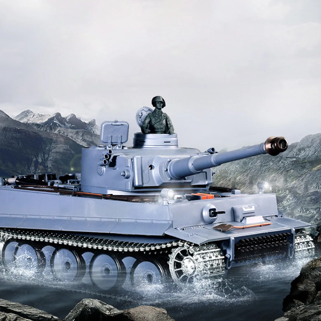 1:16 немецкий тяжелый танк Tiger 2,4G модель дистанционного управления Военный танк со звуковым дымовым эффектом-металлическая обновленная версия