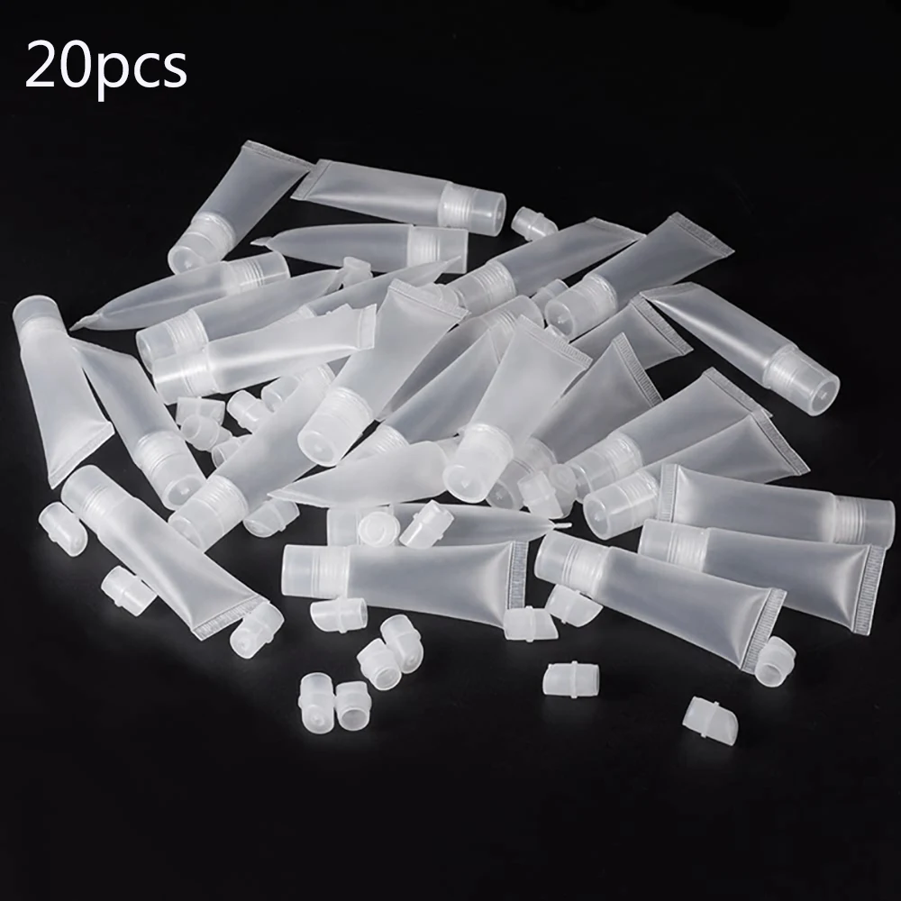 20pcs/bag 8/10/15ML Empty Lip Gloss Tubes Lipstick Tube Lip Balm Soft Tube Makeup Squeeze Clear Lipgloss Tube Container