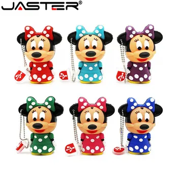 

JASTER Cute Mickey Minnie mouse USB Flash Drive Pendrive 4GB 8GB 16GB USB Stick External Memory Storage Pen Drive 6 colors
