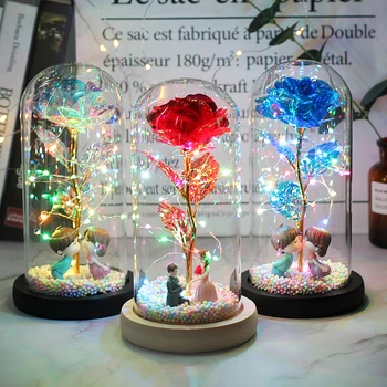 

Drop shipping LED Enchanted Galaxy Rose,Red, Blue,Beauty and The Beast Gold Rose with Flashing colorful for Valentine's Day Gift