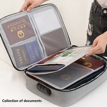 Трехслойная Сумка для документов с замком сертификаты большой емкости файловый органайзер для домашнего использования в путешествиях для хранения важных предметов