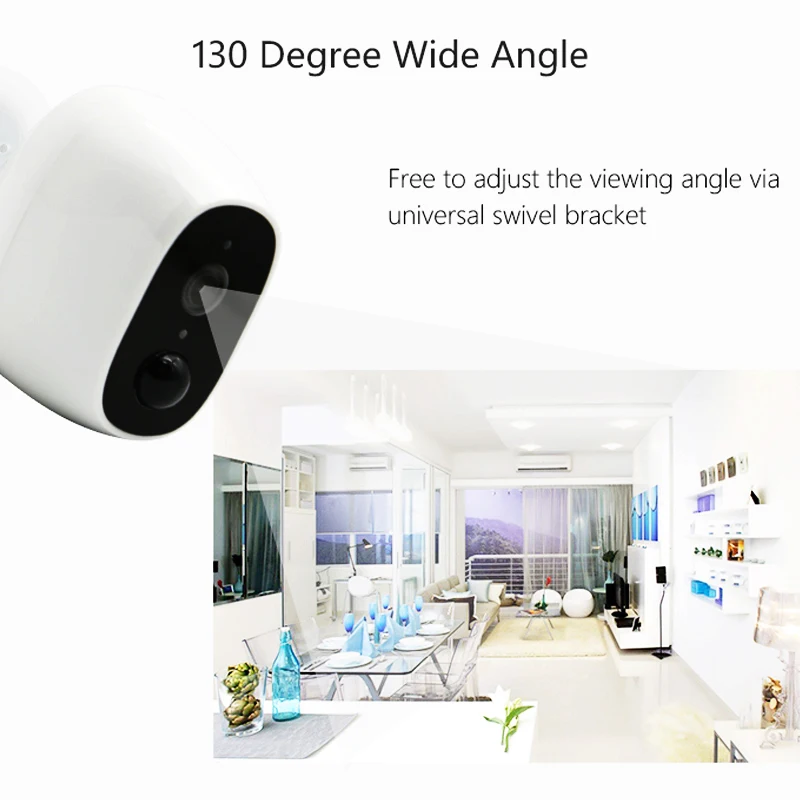 Full HD наружная крытая камера безопасности WiFi перезаряжаемая батарея 1080P 130 широкий обзор 16 Гб sd-карта