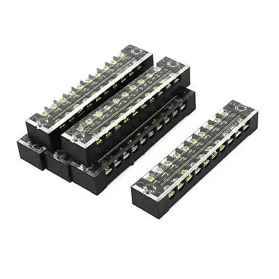 

TB-1510 600V 15A 10-Position Covered Screw Terminal Barrier Block Strip 6 Pcs