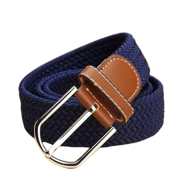 

Fashion Men Women Braided Rope Belts Stretchable Fabric Knitted Strap Belt Elastic Buckle Leather Waistband Belts Femme