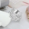 JewelOra Women Silver color Rings Musical Note/Baby Feet / Wide Rings Jewelry Trendy Style Gift for Girlfriend ► Photo 2/6