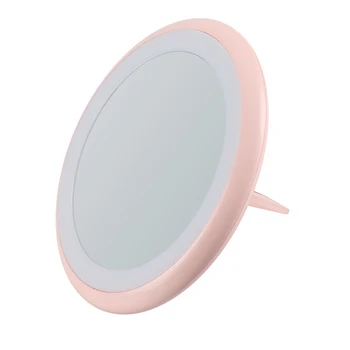 

Portable LED Lighting Multifunctional USB Rechargeable Foldable Makeup Mirror Adjustable Brightness Ring Easy Operate